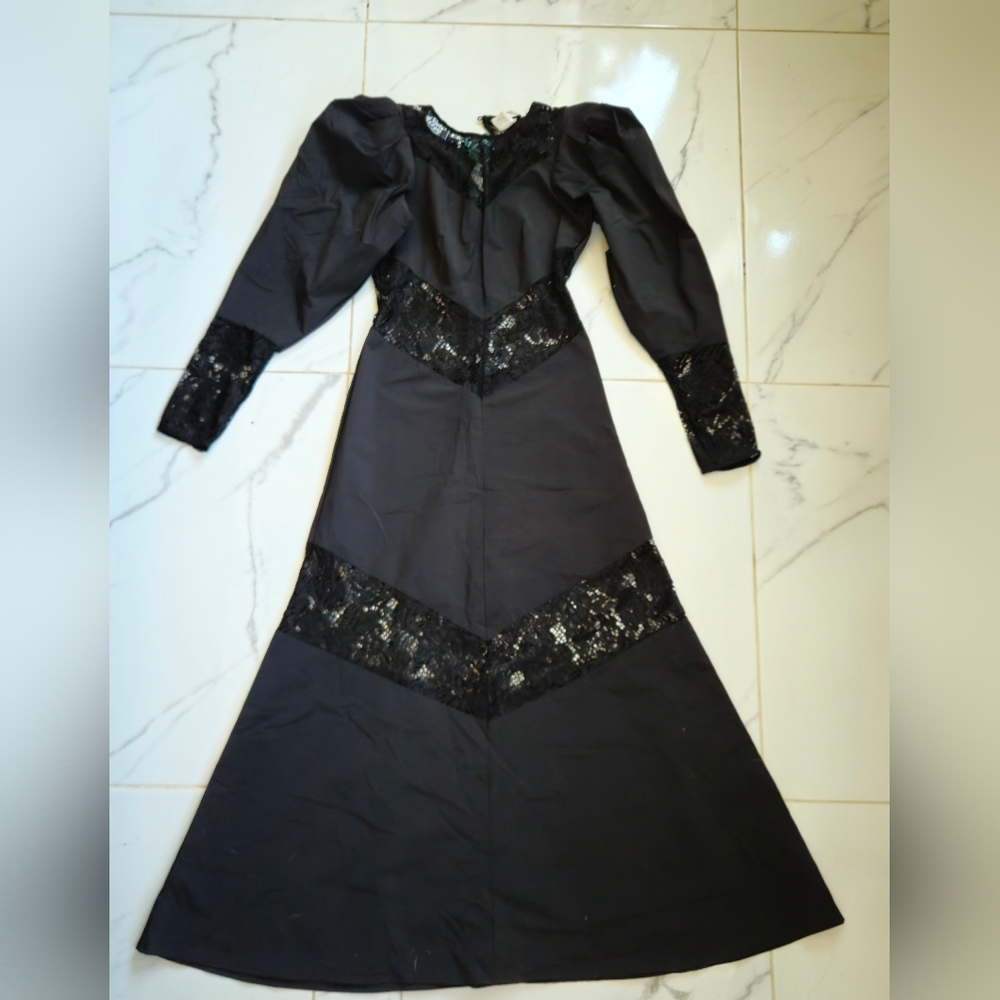 H&M Lace Trimmed SMALL Dress Black Party Elegant